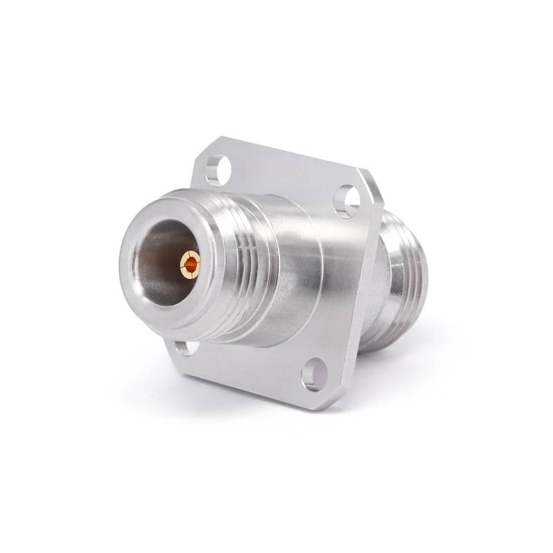 N Female to N Female Adapter with 4 Hole Flange, DC - 18GHz