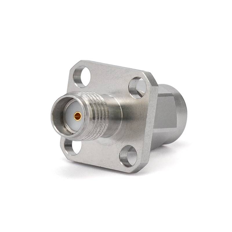 SMA Male to SMA Female Adapter with 4 Hole Flange, DC - 18GHz