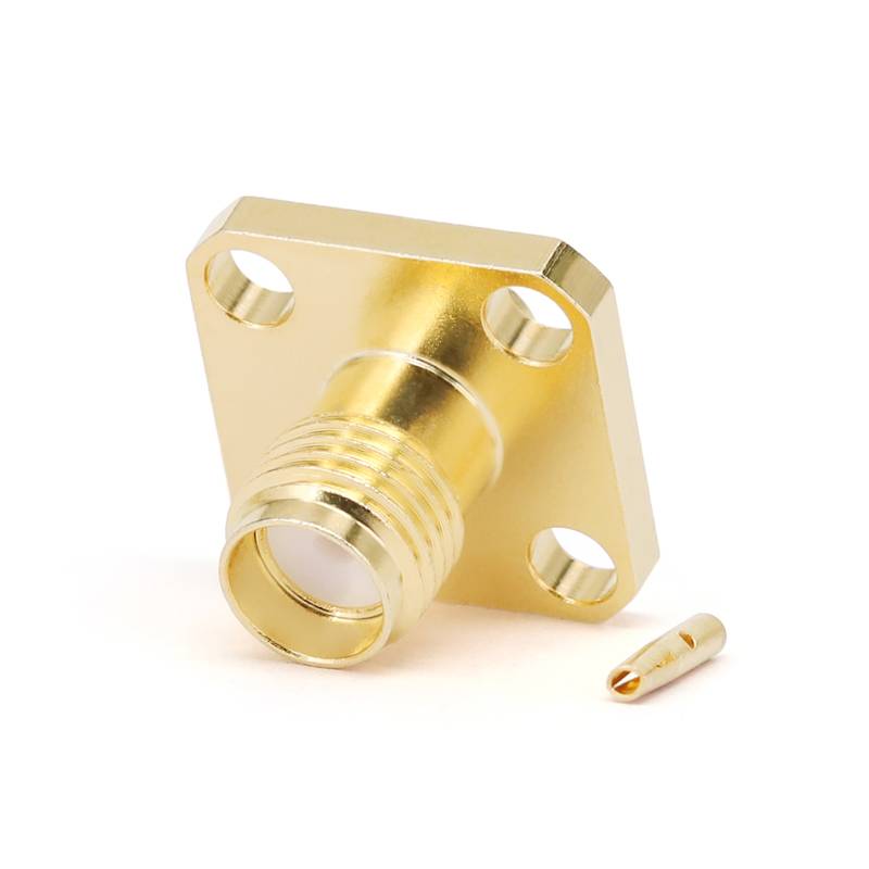 SMA Female Connector for .086' Series Cables with 4 Hole Flange, DC - 18GHz