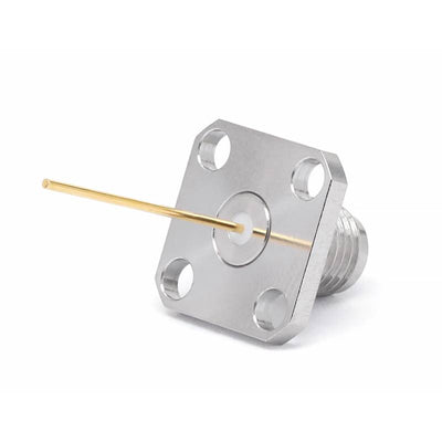 SMA Female Connector with 4 Hole Flange Center Pin Length 18mm,  DC-26.5GHz