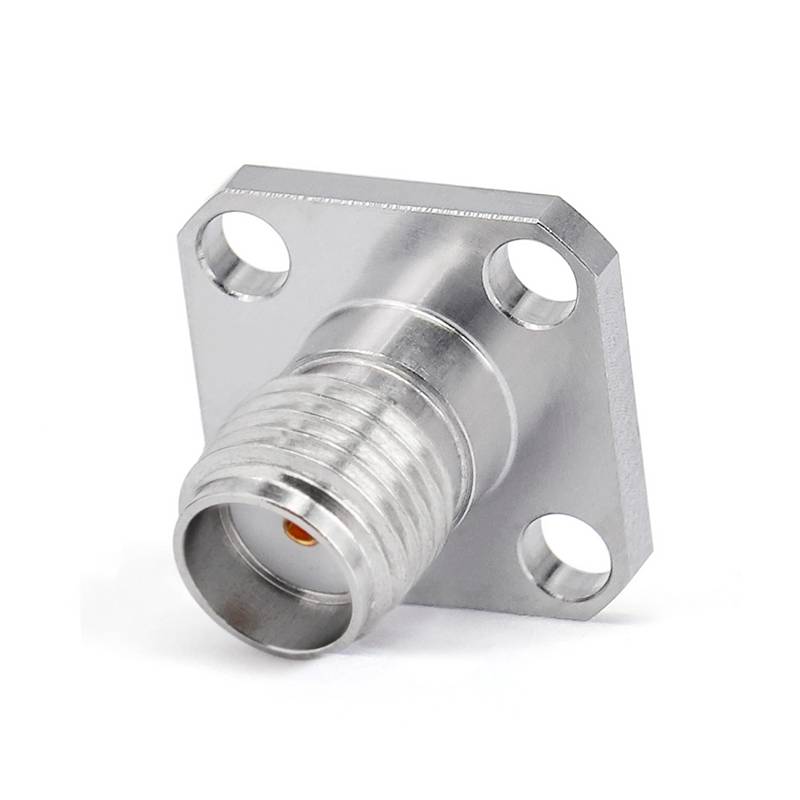 SMA Female Connector Field Replaceable with 4 Hole Flange, Acceptable Pin Diameter 0.38mm, DC - 26.5GHz
