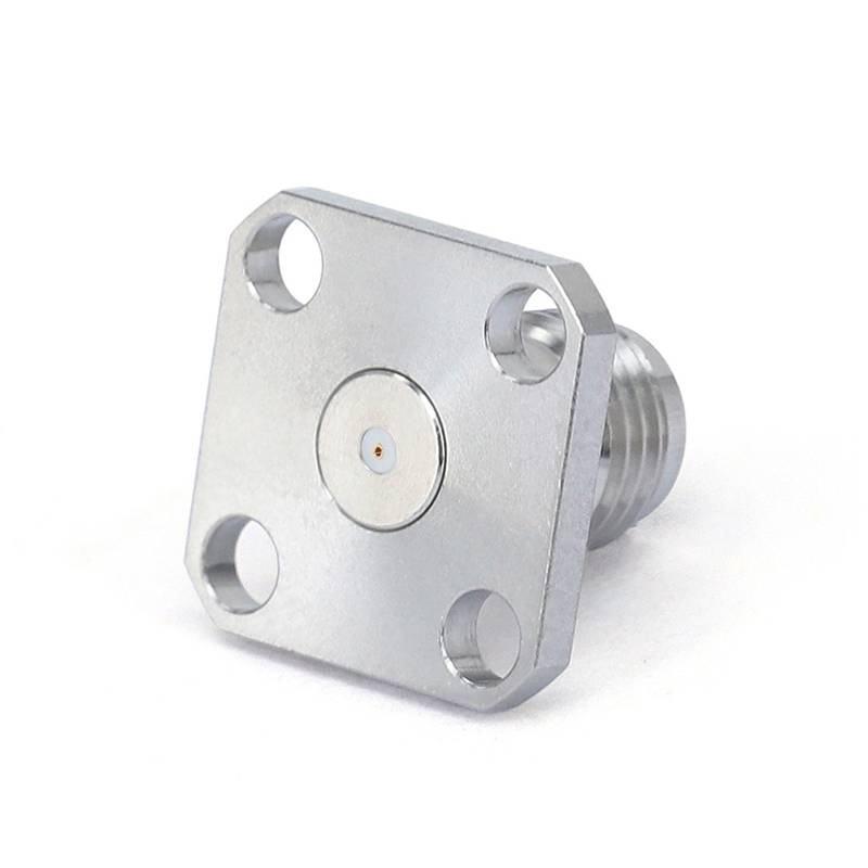 SMA Female Connector Field Replaceable with 4 Hole Flange, Acceptable Pin Diameter 0.38mm, DC - 26.5GHz