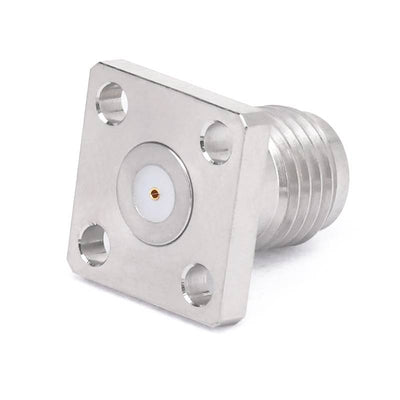 SMA Female Connector Field Replaceable with 4 Hole Flange, Hole Spacing 6.35mm, Acceptable Pin Diameter 0.30mm, DC-26.5GHz