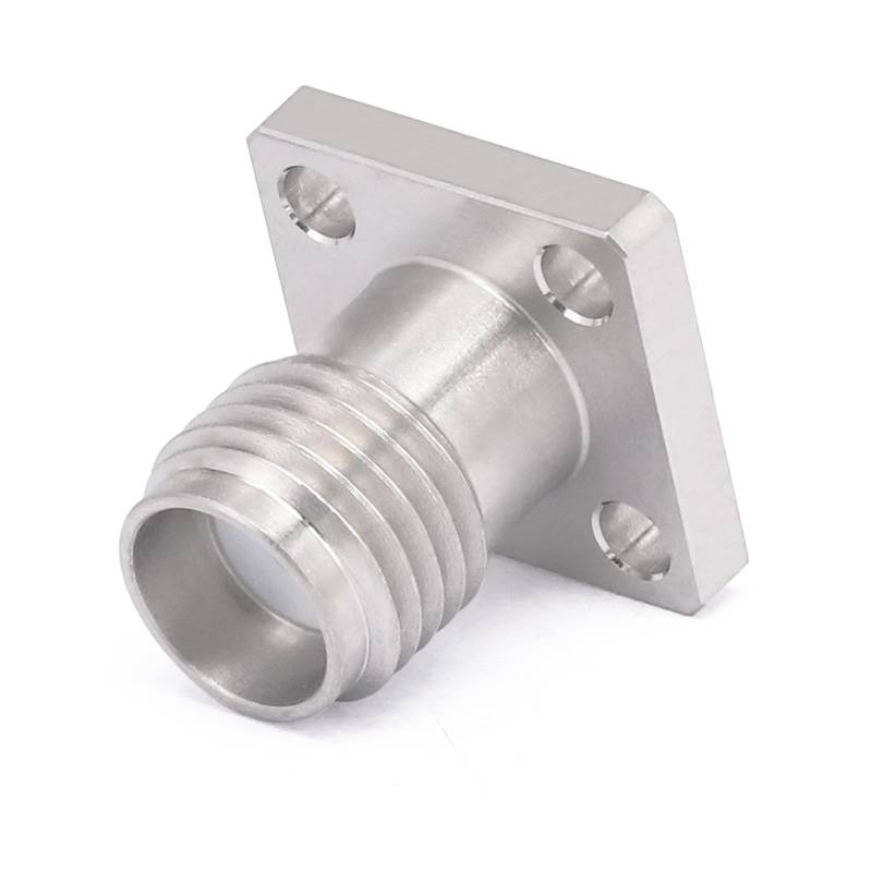 SMA Female Connector Field Replaceable with 4 Hole Flange, Hole Spacing 6.35mm, Acceptable Pin Diameter 0.30mm, DC-26.5GHz