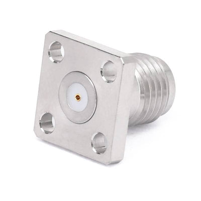 SMA Female Connector Field Replaceable with 4 Hole Flange, Hole Spacing 6.35mm, Acceptable Pin Diameter 0.51mm, DC-26.5GHz