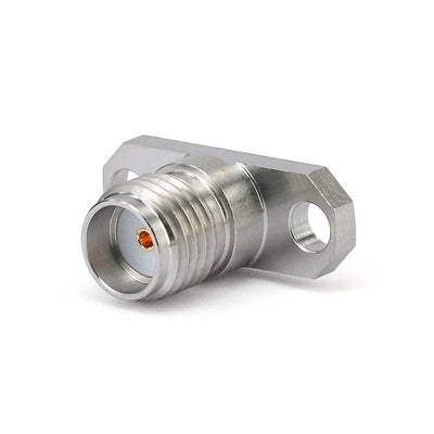 SMA Female Connector Field Replaceable with 2 Hole Flange, Hole Spacing 12.2mm, Acceptable Pin Diameter 0.30mm, DC-26.5GHz