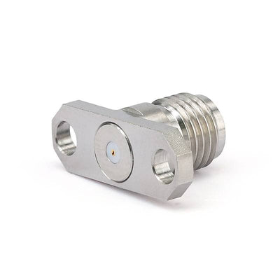 SMA Female Connector Field Replaceable with 2 Hole Flange, Hole Spacing 12.2mm, Acceptable Pin Diameter 0.38mm, DC-26.5GHz