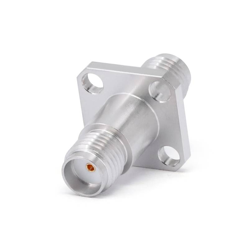 SMA Female to SMA Female Adapter with 4 Hole Flange, DC - 26.5GHz