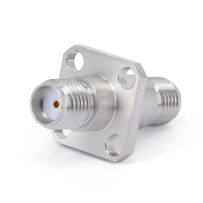 SMA Female to SMA Female Adapter with 4 Hole Flange and O-Ring, DC - 26.5GHz