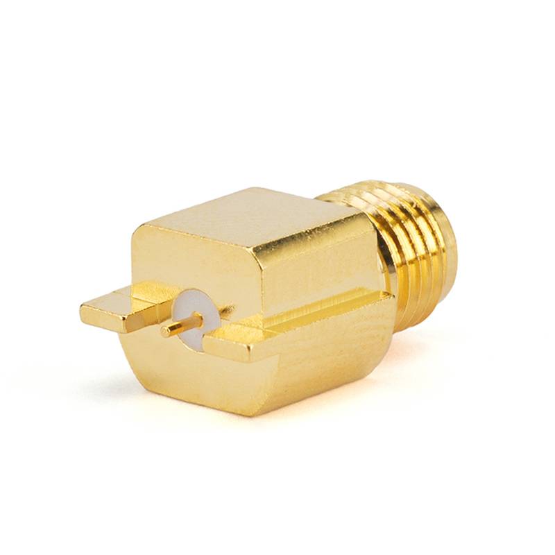 SMA Female Connector End Launch, PCB Edge Slotted Surface Mount, DC - 18GHz
