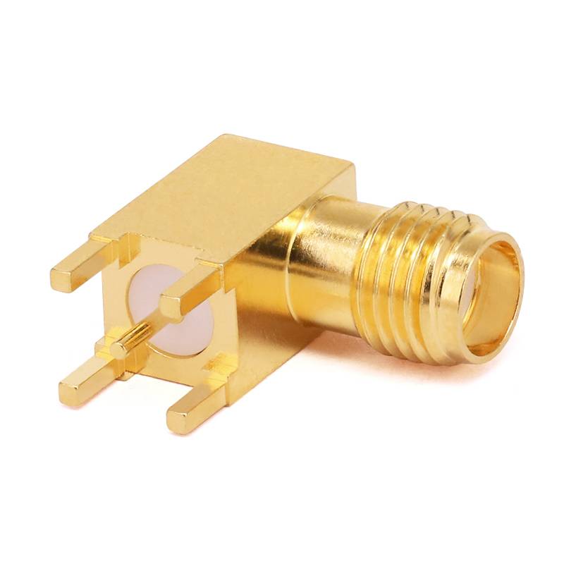 SMA Female Connector PCB Mount Soldering,Right Angle,DC - 6GHz