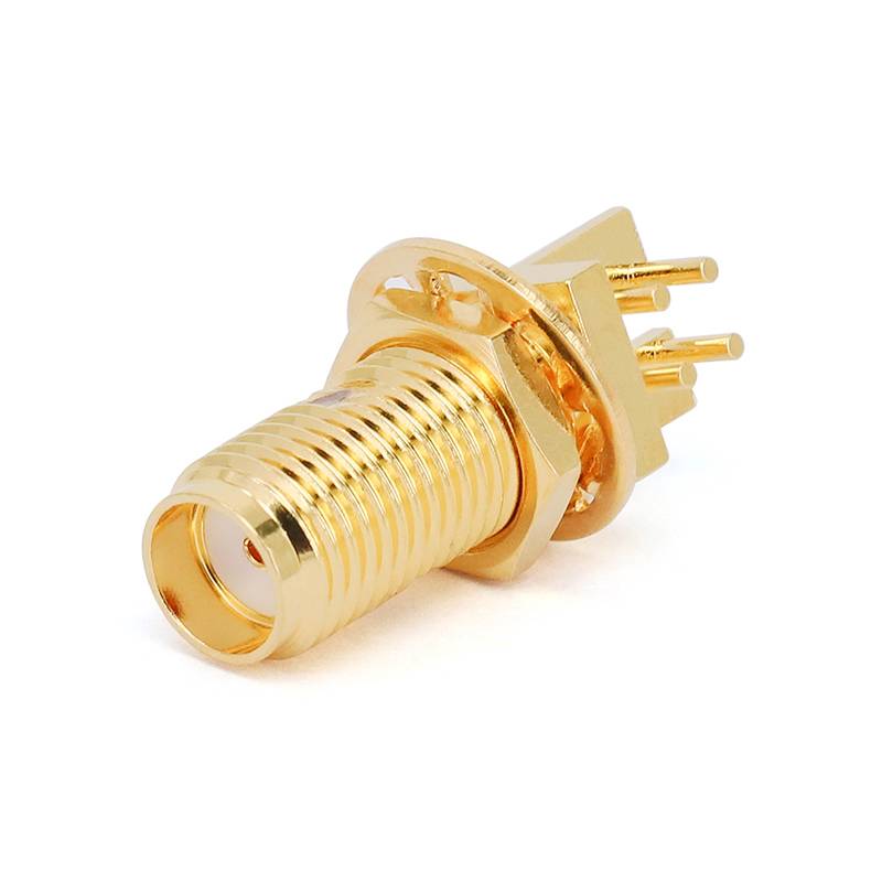 SMA Female Bulkhead Mount Connector for PCB, DC - 18GHz