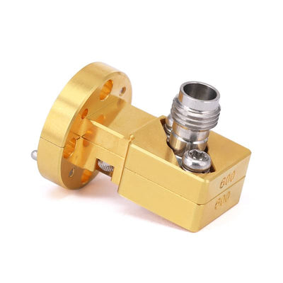 WR-15 to 1.85mm Female Right Angle Waveguide to Coax Adapters with UG-385/U Flange, 50 - 65GHz