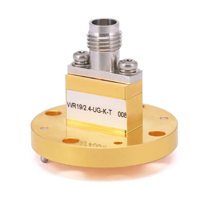 WR-19 to 2.4mm Female Straight Waveguide to Coax Adapters with UG-383/U Flange, 39.2 - 52GHz