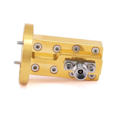 WR-22 to 2.4mm Female Right Angle Waveguide to Coax Adapters with UG-383/U Flange, 33 - 50GHz