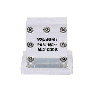 WR-75 to SMA Female Right Angle Waveguide to Coax Adapters with UBR120 Flange, 9.84 - 15GHz